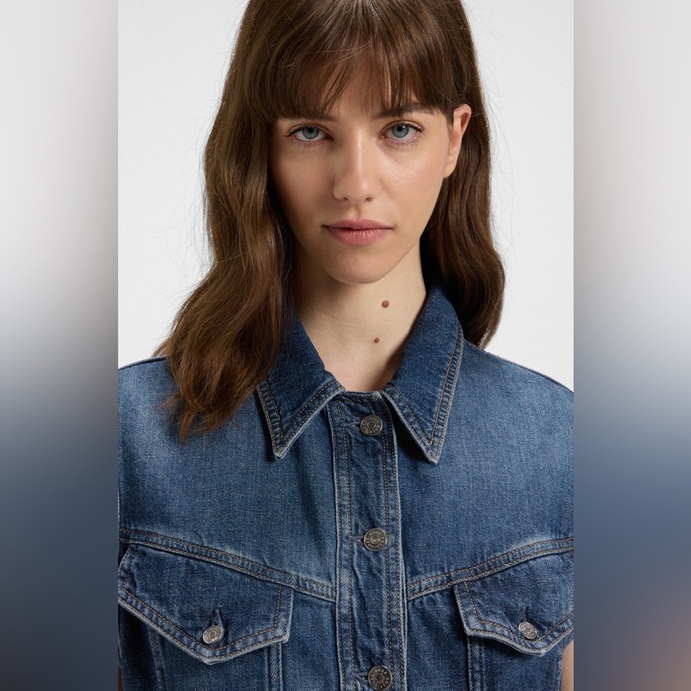 NWT BOSS Denim Vest Jacket size XS - Picture 4 of 14